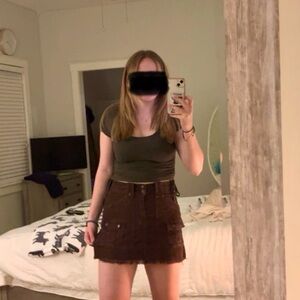 brown cargo skirt, american eagle, size 4